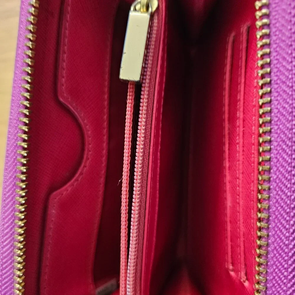 Tory Burch Purple Zip-Around Wristlet Wallet